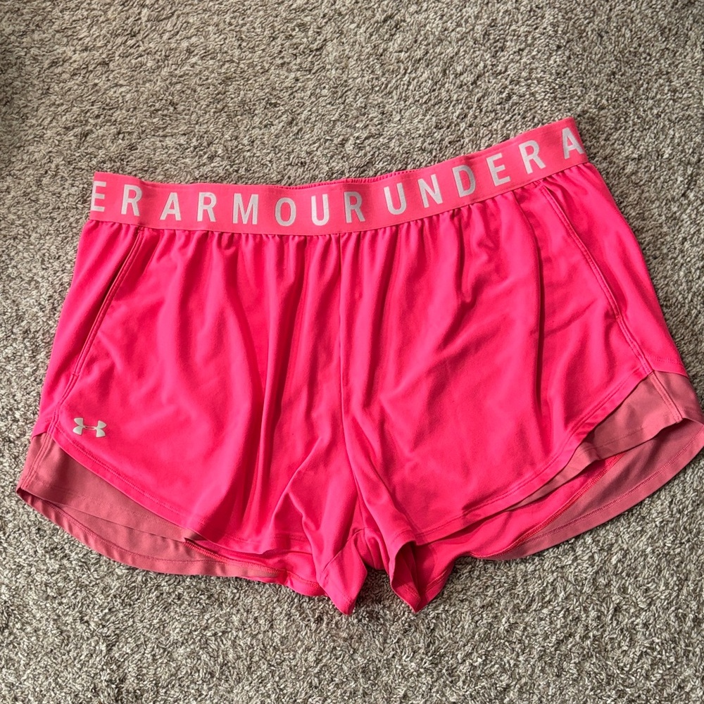 Under Armour Women's Bright Pink Athletic Shorts